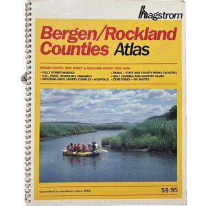 Like New Hagstrom Bergen, NJ/Rockland, NY Counties, New York Atlas, 1986
